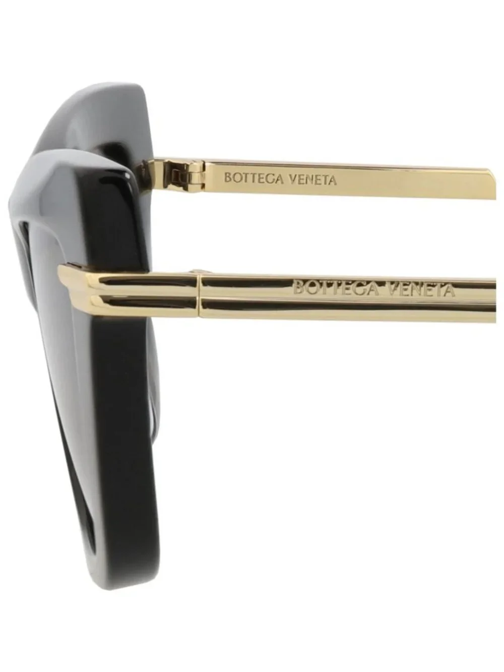 New Bottega Veneta Women's Sunglasses Cat Eye Recycled Acetate Frame Black Gold